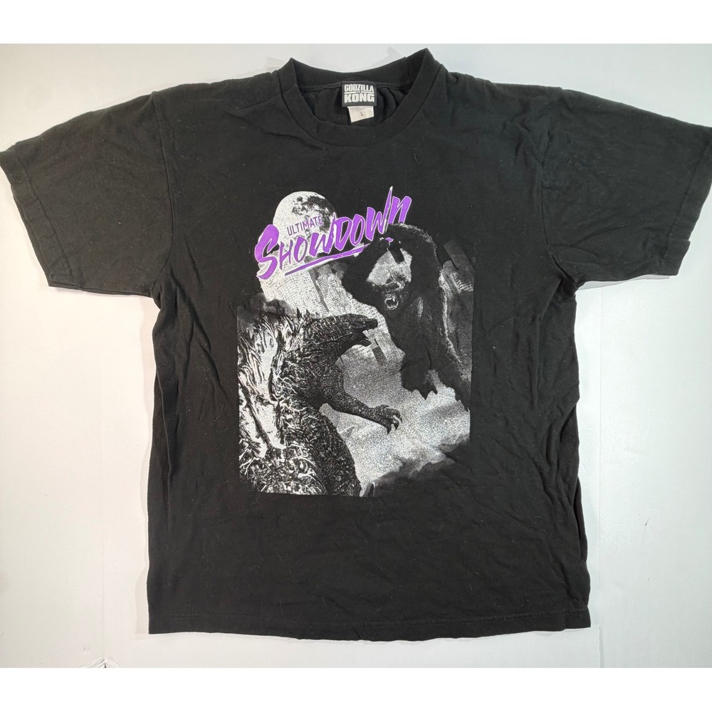 Godzilla vs Kong Ultimate Showdown Graphic T-Shirt Black Large Movie Tee - Picture 1 of 4